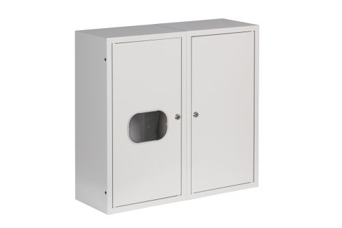 Szafka licznikowa natynkowa 1-licznikowa 3-fazowy 48 modułów IP31 620x580x220 Biała NRL 48 Z ZAMKIEM I SZYBĄ przód miniatura