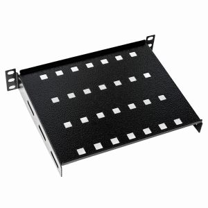 Półka stała do szaf rack 10" 1Ux190mm RAL9005 czarna 10-0006C