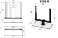Wymiary stojaka TV-STAND M NM: szerokość 485 mm, głębokość 234 mm, wysokość 545 mm