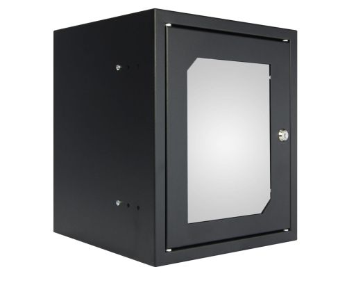 Szafa wisząca rack 10 drzwi z szybą SABAJ czarna ral 9005 szw10-4u-30-ds-c przód.jpg