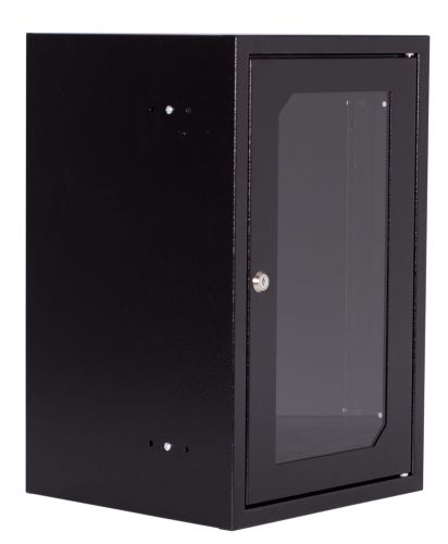 Szafa wisząca rack 10 czarna drzwi z szybą hartowaną 9U bok.jpg