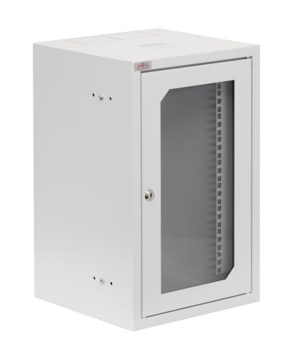 Szafa rack wisząca 10 9Ux310x300 IP30 Szara drzwi z szybą SZW-10-9U-30-DS-S przód.jpg