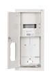 Szafka licznikowa podtynkowa 1-licznikowa 1-fazowy 6 modułów IP31 180x430x180 Biała z zamkiem i szybą RL 1F 6 ZSZ przód otwarte drzwi.jpg