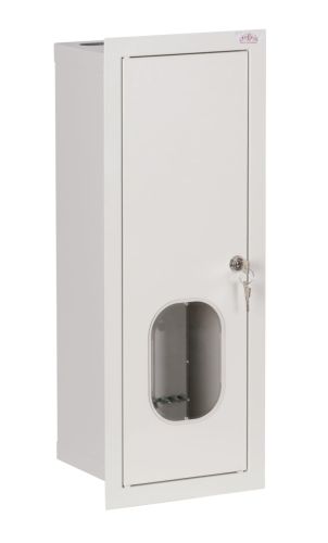 ROZDZIELNICA LICZNIKOWA PODTYNKOWA 1-LICZNIKOWA 1-FAZOWY 12 MODUŁÓW IP31 180X540X180 BIAŁA Z ZAMKIEM I SZYBĄ RL 1F 12 ZSZ przód bok.jpg