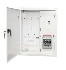 Rozdzielnica licznikowa podtynkowa 1x3-fazowa 3-modułowa RAL 9003 IP31 Drzwi pełne na zamek 400x500x210 RL 1F/3F RBK 00