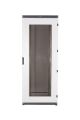Szafa rack 19" pyłoszczelna IP54 42Ux 600x800 Osłona pełna Boki zdejmowane Drzwi szyba Ral 7035 szara WR19-42U-68-DS-S przód szafy