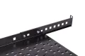 Półka do szaf rack 19" 1U Głębokość 650 mm Nośność 35kg CZARNA 9005 19-0144C zbliżenie na uchwyt tylni dodatkowy