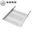 Półka rack 19" 1U 750mm Regulowana 4 punktowa Stalowa do 35kg Szara 19-0145S