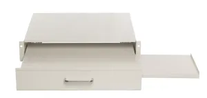 Półka 2U na klawiaturę do szafy rack 19" Głębokość 400mm RAL 7035 Szara 19-0057S