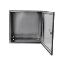 Obudowa hermetyczna IP65 400x400x210 Ze stali nierdzewnej szlifowanej Z płytą montażową RH-442-SS Szafa Sterownicza otwarte drzwi przednie.webp