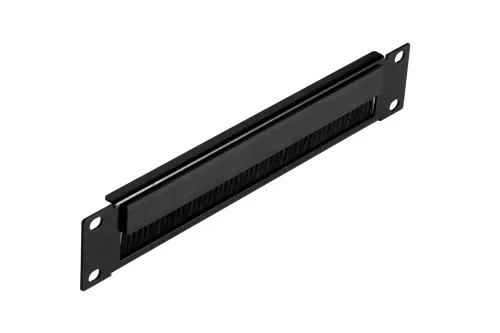 Panel z przepustem szczotkowym do szaf rack 10 1U RAL 7035 czarna 10-0008S Maskownica.webp