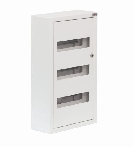 Rozdzielnica modułowa natynkowa 36 modułów IP31 310x520x130 Biała z szybą i zamkiem NRP 36 ZSZ