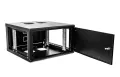 Szafa wisząca rack 19 6U 600x600 IP20 Ściany boczne otwierane  RAL 9005 czarny otwarte drzwi przednie, zdjęte ściany boczne.webp