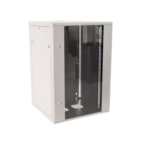 Szafa Rack 19 Bock Drzwi Z Szybą RAL7035 przód.webp