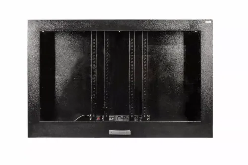 Obudowa przemysłowa na monitor TVSAFE do 75 cali IP55 Czarna Szyba hartowana przód.webp