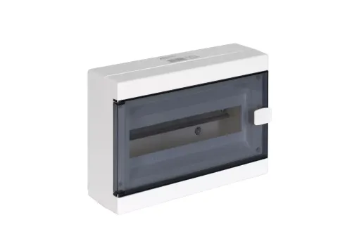 Rozdzielnica natynkowa modułowa 13 modułów IP33 310x213x105 Biała z szybą i zatrzaskiem Alfa 13 (1).webp