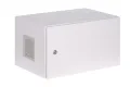 Szafa wisząca rack 19 6Ux600x600 IP54 Ściany boczne pełne Drzwi pełne Zewnętrzna RAL 7035 szara SWK19-6U-60-DP-Z przód.webp