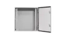 Szafa wisząca rack 19 12Ux400 IP54 Ściany boczne pełne Drzwi pełne Szara Wewnętrzna SWK19-12U-40-DP-W drzwi przednie.webp