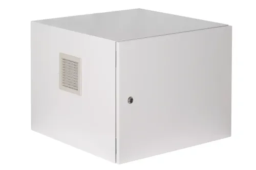 Szafa rack zewnętrzna 19 9U 600x600 wisząca IP54 Szara SWK19-9U-60-DP-Z przód.webp