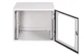 Szafa rack zewnętrzna 19 9U 600x400 wisząca IP54 Szara SWK19-9U-40-DS-Z drzwi przednie otwarte.webp
