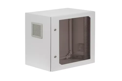 Szafa rack zewnętrzna 19 12U 600x400 wisząca IP54 Szara SWK19-12U-40-DS-Z przód.webp