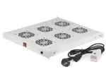 Panel Wentylacyjny do szaf rack 19" 6 wentylatorów z Kablem i Termostatem 19-0073S