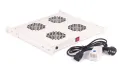 Panel Wentylacyjny do szaf rack 19 4 Wentylatory z Kablem i Termostatem SZARY RAL 7035 19-0071S