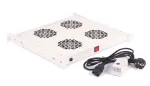 Panel Wentylacyjny do szaf rack 19" 4 Wentylatory z Kablem i Termostatem SZARY RAL 7035 19-0071S