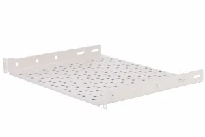 Półka do szafy rack 19" 1U 300mm Perforowana, do 15kg, Szara 19-0156C
