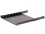 Półka rack 19" 1U 750mm Regulowana 4 punktowa Stalowa do 35kg Czarna 19-0145C