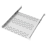 Półka rack 19" 1U 750mm Regulowana 4 punktowa Stalowa do 35kg Szara 19-0145S