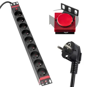 Listwa zasilająca do szafy rack 19" 9 gniazd 2m 360 Uniwersalna 19-0346C