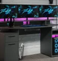 Listwa zasilająca do szafy rack 10" obrotowa 360 4 gniazda 2,8m 10-LZ4G-3M przedłużacz zamontowana na biurku gamingowym
