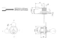 Rysunek wymiarowy zamka KR-35: kołnierz 38 mm, gwint M27×1, długość korpusu 26 mm, obrót zabieraka 90°