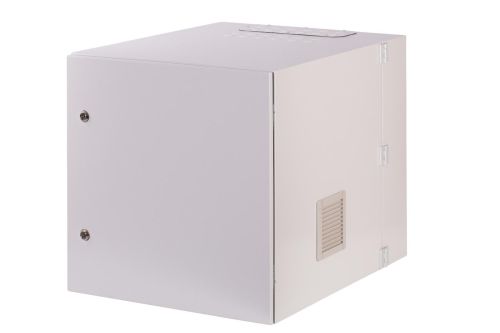 Dwuczęściowa, wisząca obudowa rack 19 cali o podwyższonej szczelności IP 54. Umożliwia zamontowanie urządzeń o łącznej wysokości 12U, 60 cm głębokości. SWKD19-12U-40-DP-Z