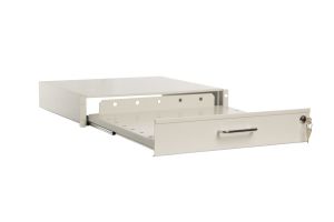 Szuflada do szaf rack 19" 2U/400mm wysuwana z zamkiem Szara 19-0058S