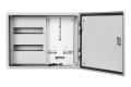 Obudowa hermetyczna IP65 1-licznikowa 3-fazowy 24 moduły 520x400x210 Szara z zamkiem RH 3F24 Z przednie drzwi otwarte