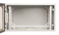 Dwuczęściowa wisząca obudowa rack 19 cali o podwyższonej szczelności IP 54. Umożliwia zamontowanie urządzeń o łącznej wysokości 9U, 50 cm głębokości. SWKD19-9U-40-DS-Z