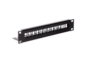 Patch panel 10 cali rack PUSTY 12 Port Keystone RJ Stal Czarny 10-0003