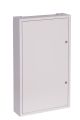 Szafka modułowa o wymiarach 44 cm na 75,5 cm i głębokości 13,2 cm. Zamknięcie na zamek, umożliwia zamontowanie do 72 bezpieczników w układzie 4x18. NRPSM 72 4X18 Z przód
