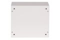 Metalowa natynkowa obudowa modułowa o wymiarach 31 cm na 26,5 cm i głębokości 13 cm. Zamykana na zatrzask. Z możliwością zamontowania do 12 zabezpieczeń.