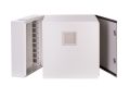 Dwuczęściowa, wisząca obudowa rack 19 cali o podwyższonej szczelności IP 54. Umożliwia zamontowanie urządzeń o łącznej wysokości 12U, 60 cm głębokości. SWKD19-12U-40-DP-Z