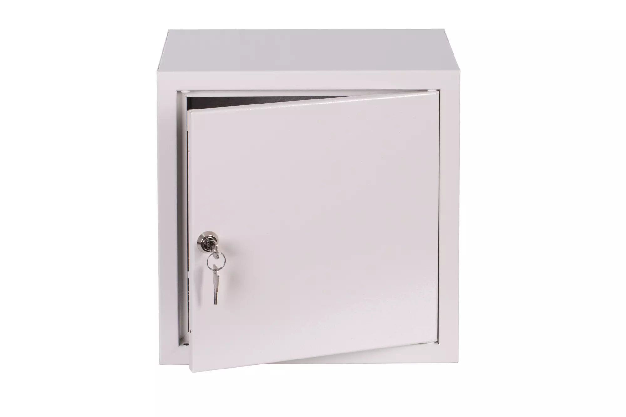 OBUDOWA PRZEMYSŁOWA NATYNKOWA 300x400x150MM IP31 SZARA Z PŁYTĄ MONTAŻOWĄ NR 341 OBUDOWA STEROWNICZA przód otwarte drzwi