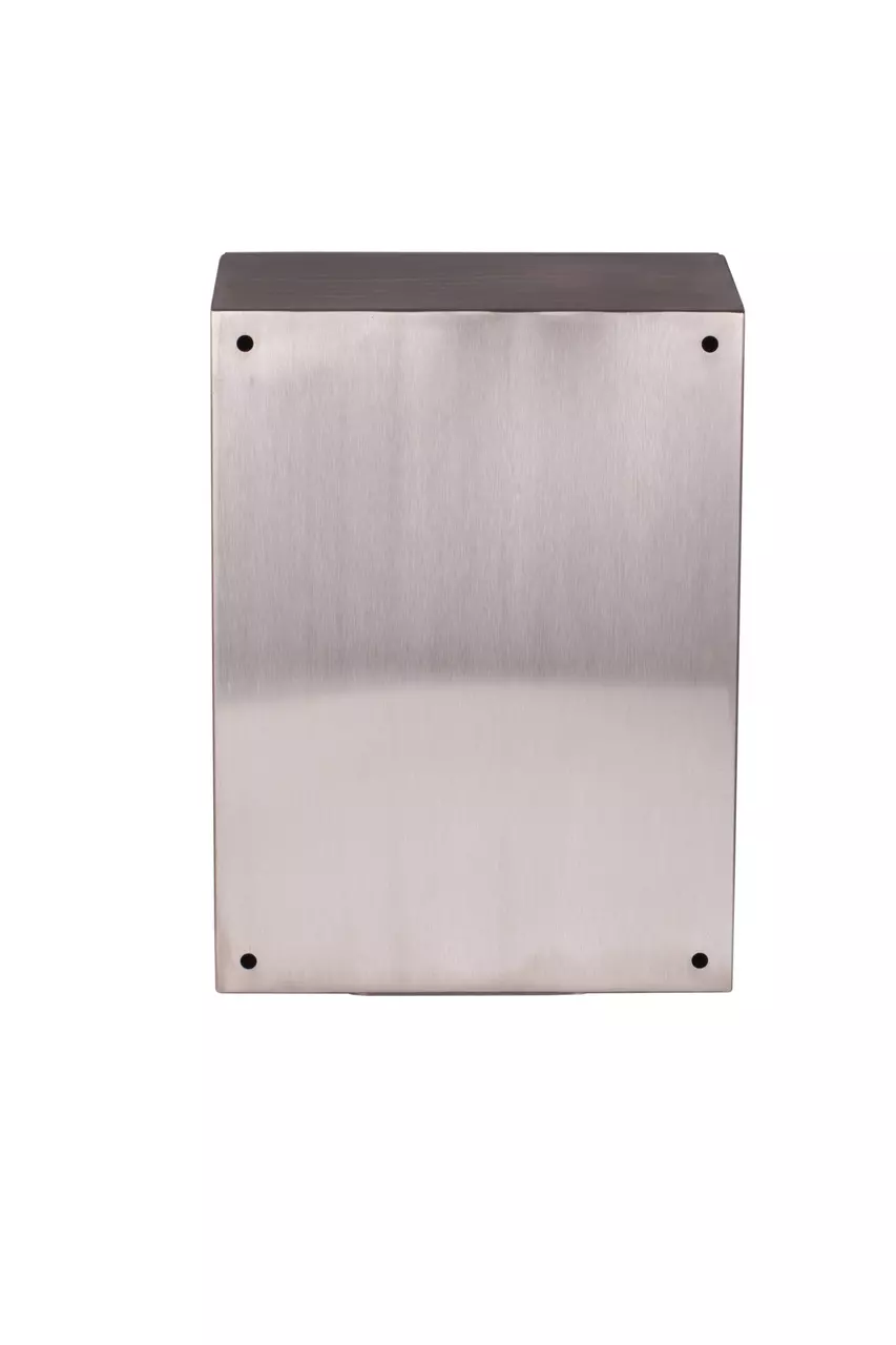 Obudowa hermetyczna stal nierdzewna wnętrzowa z płytą montażową ocynkowaną 2mm i zamkiem na klucz standardowy RH zdjęcie pokazujące szafke od góry z przepustem kablowym