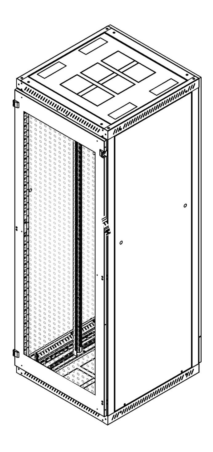 Czarna szafa rack 19 ACE 32U - perforowane drzwi