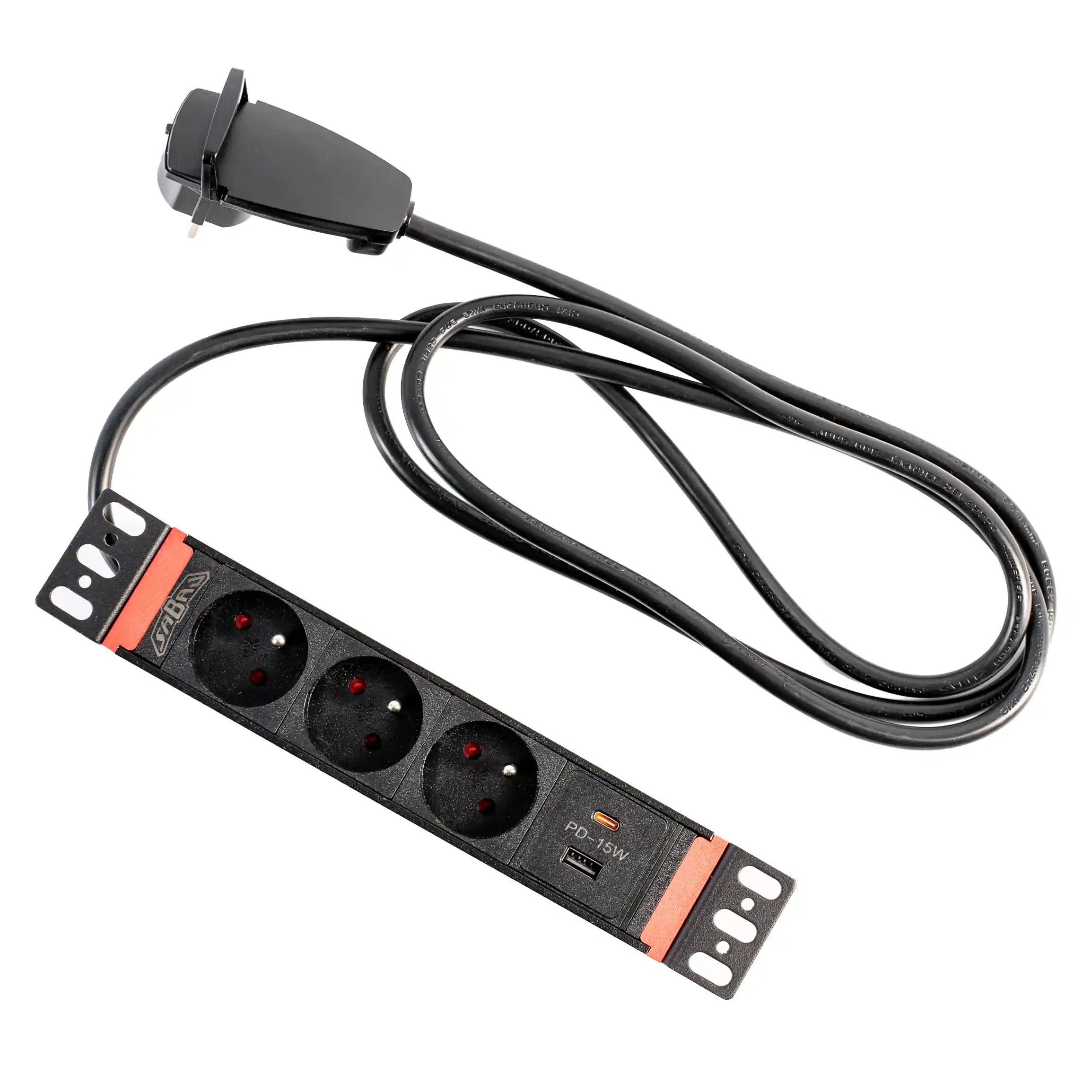 listwa zasilająca 3 gniazda usb c usb a płaska wtyczka